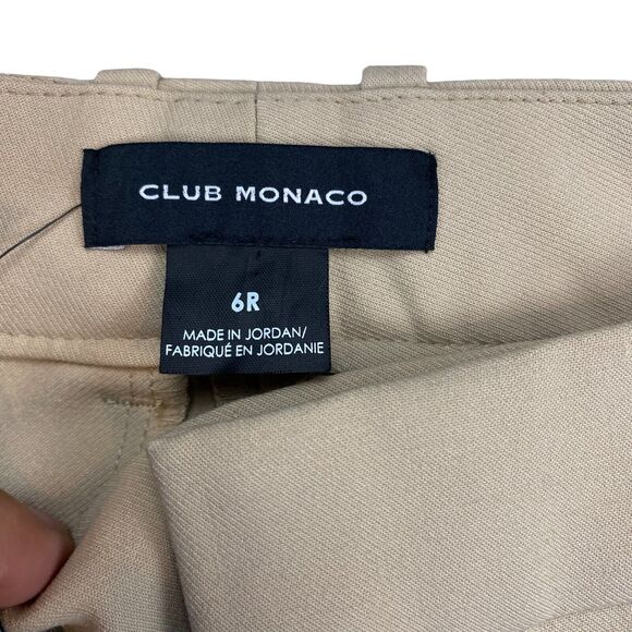 Club Monaco Matie Pants Women 6R Tan Stretch Slash Pockets Classic Fit - Picture 6 of 16